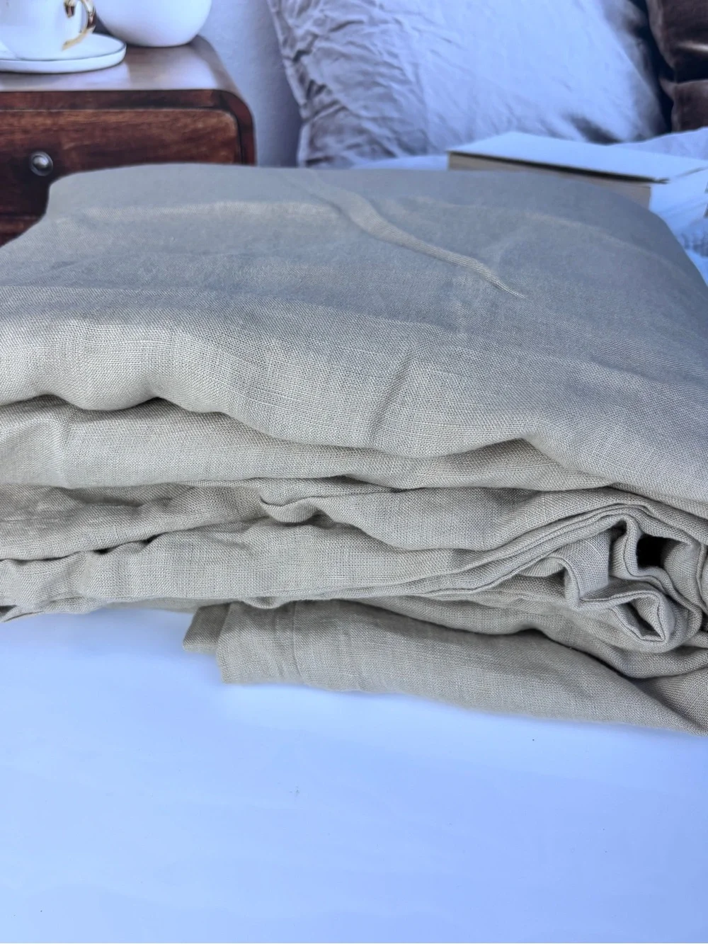European Linen Duvet Cover Toffee King/Cal King Duvet Cover